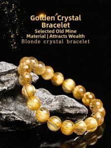 SIFUYUAN | Natural Collectible Gold Hair Crystal Bracelet