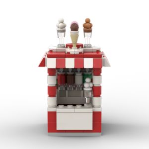 MOC DIY Miniature Sweet Shop Ice Cream Stand Toy Building Blocks Compatible Small Particles Plastic Toys for Boys And Girls