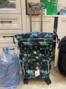 Fashionable Large Capacity Waterproof Travel Backpack with Pull Rod Foldable Double Shoulder Short Trip Carry-On Bag Trendy Shopping Bag