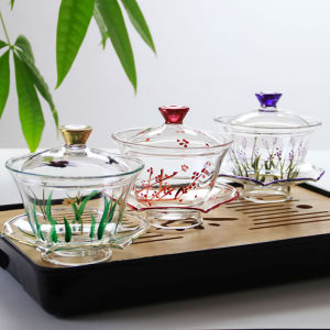Thickened Colorful Glass Gaiwan