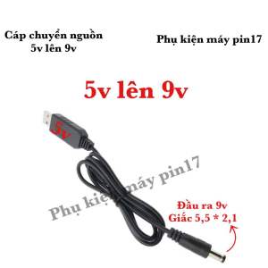 Cáp chuyển đổi dòng điện từ 5v USB LÊN 9v 12v DC chân tròn
