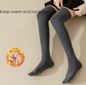 Winter Over Knee Socks Women Autumn Winter High Tube Stockings Thicken Terry Warm Socks