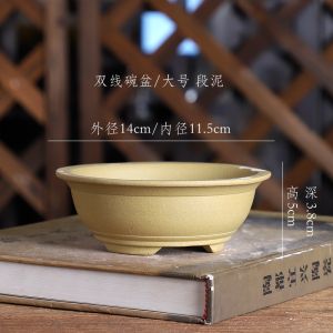 Special Offer Purple Sand Small Flower Pot Double Line Bowl Basin Calamus Succulent Miniature Bonsai Basin Indoor Desktop Green Plant Flower