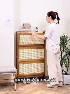 Shoe Cabinet Entrance Shoe Cabinet Doorway Flip Door Shoe Rack Wooden Shoe Cabinet Storage Cabinet