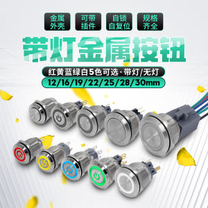 Metal Button Switch 12/16/19/22mm Self-Resetting Locking Press Modification Waterproof LED Power Key VaneAims Brand