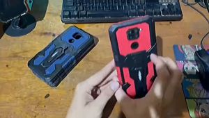 Case Infinix Smart 6 Nfc Casing Armor Belt Clip Kick Standing Cover Hardcase Robot