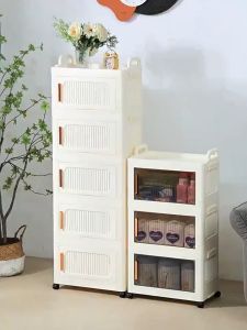 DB Foldable Gap Storage Cabinet Wheel Home Organizer Storage Movable Plastic Waterproof Cabinet