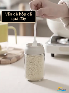 Lọ Đựng Gia Vị Thủy Tinh CCKO Cao Cấp Thìa Thông Minh Tự Động Co Duỗi Có Gạt Định Lượng Chống Ẩm