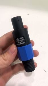 2 pcs Miracle Shining Speakon NL4FC Locking Amp Speaker Connector Adapter 4 Pin Cable Plug with Rubber Boot Cable Protection