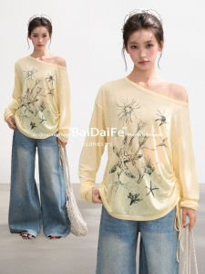 BAIDAIFEI | Sun Protection Off-shoulder Long Sleeve T-shirt Blouse for Summer Beach