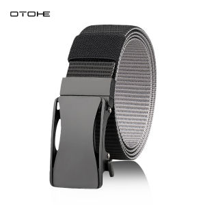 OTOHE Men Belt Outdoor Nylon Belt Adjustable Belt Rotating Buckle Nylon Waistband Double-Sided Two-Color Belt Youth Sports Canvas Pant Belt Simple Nice Waistband