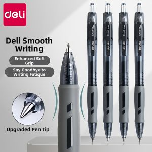 deli | Black Quick Drying Ballpoint Pen 0.5mm