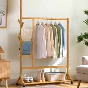 Portable Multifunctional Floor Clothes Rack