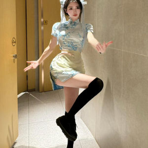 New Chinese Style Cheongsam Dress Halloween Christmas Cosplay Uniform Soft Girl Maid Skirt Short Cheongsam Daily Wear