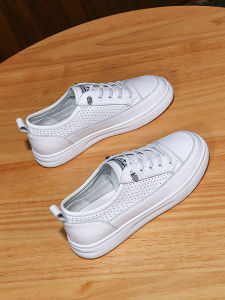 Womens Casual Flat Shoes Breathable Hollow out Design Summer Fashion Sports Leisure Leather Sneakers Comfortable Flats