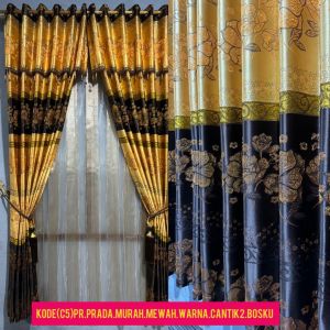 Motif Terbaru Gorden Jendela Pakai Poni  Gorden 12 Ring Gorden Pintu Hordeng Free tali