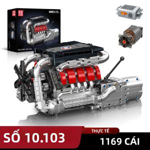 Mô Hình Lắp Ráp Động Cơ Hộp Số V8 Merc Mould King MB Mô Phỏng Động Cơ Điện Lắp Ráp Bằng Các Khối Xây Dựng Kỹ Thuật Dành Cho Người Lớn