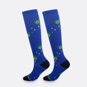 1 Pair 2026 Soccer Compression Socks Country Flag Themed Sports Socks for Men Women
