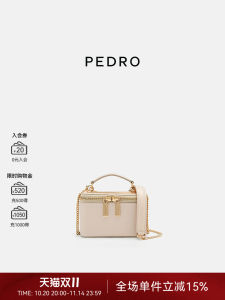 Mini Chain Strap Leather Crossbody Bag for Women Pedro PW4-66500011 British Style Metal Chain Zipper Earphone Bag Youth Fashion