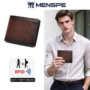 MENSPE Mens Wallet RFID Blocking Protection Simple Short Wallet Soft PU Business Wallet Retro Wallet Multi-Card Position Wallets Travel Purses Coin Wallet