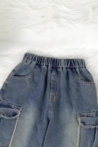 《302》Rolanko Kids Boys Denim Pants Childrens Baggy Jeans Fashion Long Loose Blue Trousers Elasticated Waist Casual Wear Bottom