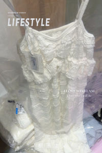 Lace Strap Dress Womens Loose Slimming Long Dress Spring Autumn New Korean Style Inner Wear Gentle High Waist Lazy Style