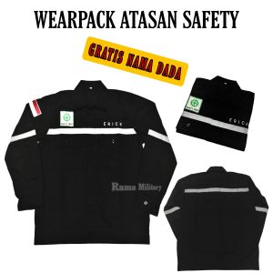 WEARPACK ATASAN/KAMEJA SAFETY/BAJU TAMBANG PROYEK SAFETY GRATIS NAMA