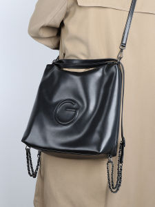 Fall Winter Niche Tote Bag Womens 2024 New Large Capacity Commuter Double Shoulder Two-Way Bag Soft PU Leather Zipper Closure