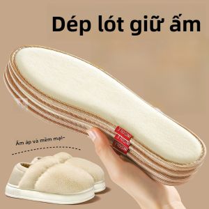 XIANZHAO | Bộ gót giày lông cừu dày dặn giữ ấm cho nữ và nam mùa đông đế bằng bằng da PU đế EVA