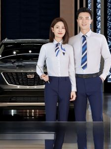 Cadillac 4S Store New Work Uniform Long Sleeve Shirt Men Women Sales Professional White Shirt Business Suit Set for Women