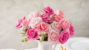 50pcs Foam Rose Heads Artificial Fake Roses for Teddy Bear Flower Bouquet Valentine Decoration