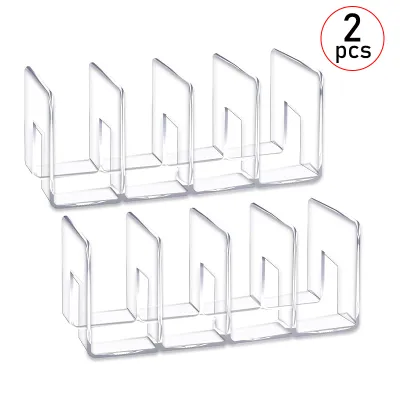 2pcs Clear Plastic Purse Handbag Organizer 4 Sections Bag Closet Shelf Divider Purse Display Stand Handbag Storage Organizer