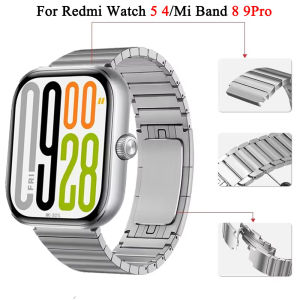 Stianless Steel Strap For Redmi Watch 5 4 Wristband Metal Bracelet Correa For Xiaomi Band 9 Pro Mi band 8 Pro Men Watchband