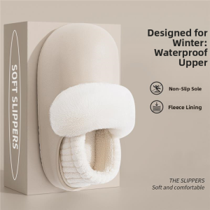 MONLEYTA | Waterproof Cotton Slippers Womens Winter New Style Detachable Wrapped Heel Home Thick Bottom Warm Fleece Cotton Shoes Outdoor