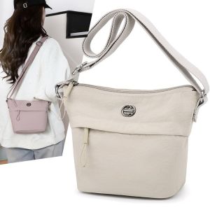Casual Nylon Bucket Bag Womens Large Capacity Mobile Phone Crossbody Bag Sports Ultra-light Shoulder Bag Fashionable All-match
