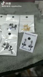 D9 stainless steel stud earrings titanium steel stainless steel cross stud earrings不锈钢耳钉钛钢不锈钢十字耳钉