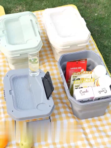 SK-C1292 Keranjang Piknik Lipat Portable Silikon Bisa Menjadi Meja Baskom Travel Serbaguna