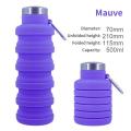 1pc Collapsible Water Bottle, Reuseable BPA Free Silicone Foldable Bottles Portable Hiking Cup For Outdoor Mountaineering Tours. 