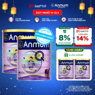 [Voucher giảm đến 26%]Combo 2 Sữa Bột Dành Cho Mẹ Bầu Anmum Materna Hương Socola 800G
