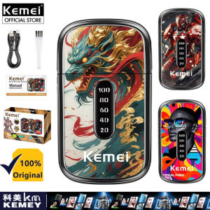 KEMEI KM-T417 Cartoon Pattern Electric Shaver 8500RPM Steel Floating Blades 1200mAh Cordless Razor