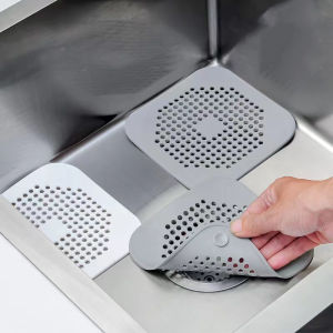 Sink Filter Drain Cover CovAnti-blocking Hair Catcher Hair Stopper Plug Trap Shower Floor Drain Covers Sink Strainer Filter Bathroom Drain Hair Stopper Shower Drain Silicone Sink Catcher Filter Bathroom Bathtub Strainer Sewer Outfall Filter