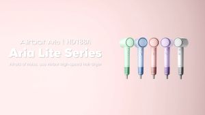 Amiro x Airbot Aria LITE Purple / White High Speed Hair Dryer 200mil Negative Ions Low Noise Temperature Control