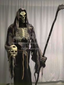 Halloween Decoration Large Electric Skeleton Ghost Sound And Light Haunted House Mystery Room Bar Scenic Spot Arrangement Props Terror