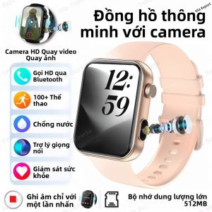 Đồng Hồ Thông Minh Có Camera Với Bộ Nhớ 512MB Chống Nước Theo Dõi Sức Khỏe Thể Dục Gọi Bluetooth Đồng Hồ Thể Thao Dành Cho Android iOS - Chụp Ảnh Video