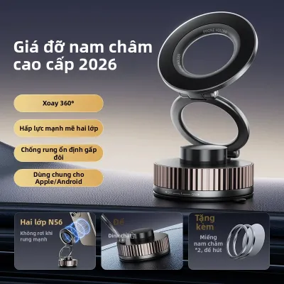 HELLOLEIBOO | Giá Đỡ Điện Thoại Ô Tô Nam Châm Hút Chân Không – Gắn Taplo Chống Rung Dùng Dẫn Đường