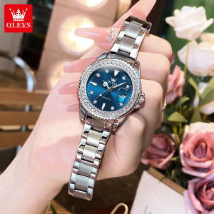OLEVS Jam Tangan Wanita Anti Air Original Korean Elegan Tali Stainless steel  Kasual Jam Tangan Cewek COD