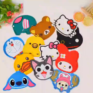 Miếng Lót Ly Silicon Có Viền Hoạt Hình Dễ Thương Chống Trượt