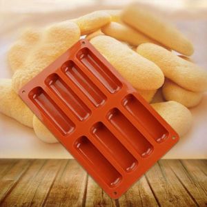8/10 Slot Cetakan Es Batu Panjang Silicone Tahan Panas Cetakan Biskuit Lady Finger Multifungsi Cetakan Cokelat Kue