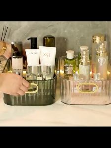 Elegant Acrylic Desktop Organizer Box - Multi-Compartment Storage Basket for Cosmetics Snacks and Everyday Essentials