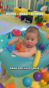 Ban Renang Duduk Bayi Balita Kotak Hijau Size M / Pelampung Bantal Tiup Baby Bentuk Kotak